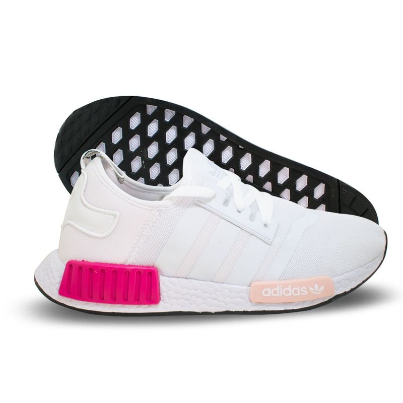 Adidas nmd branco com 2024 rosa