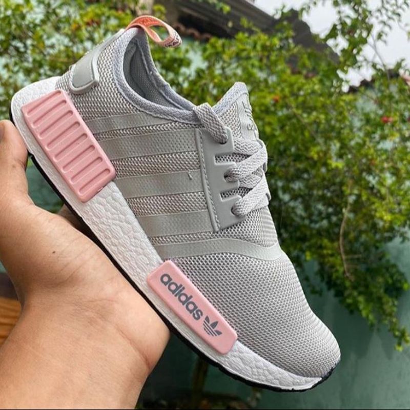 Nmd cinza best sale e rosa