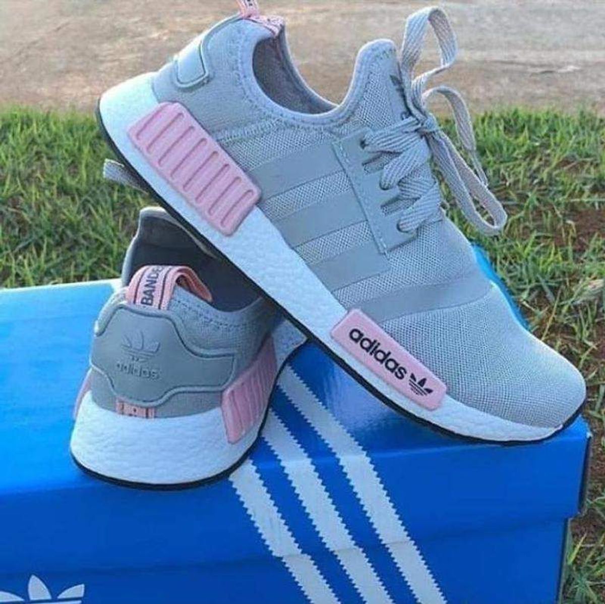 adidas nmd cinza e rosa
