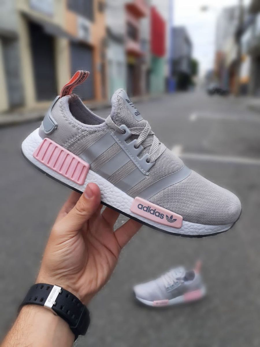 adidas nmd cinza e rosa