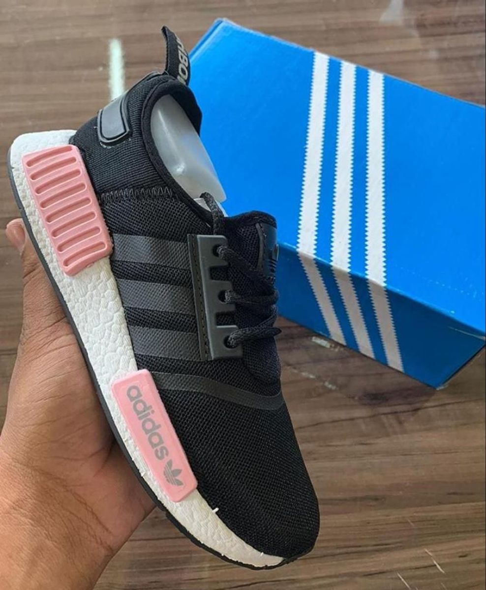 Tênis NMD Feminino Adidas Preto/Rosa Frete Grátis