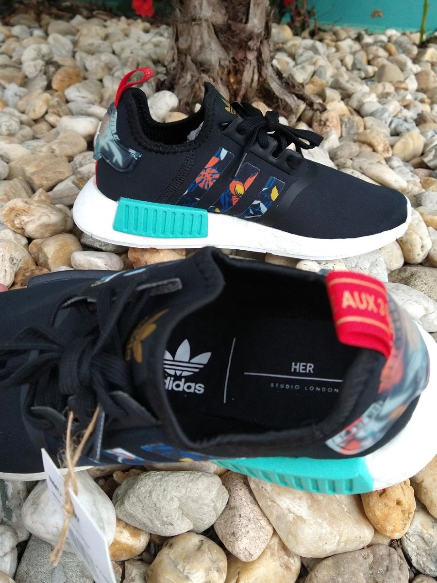 T nis Adidas Nmd Her London Collab Boost Preto Floral Exclusivo Dswt T nis Feminino Adidas Usado 72868640 enjoei