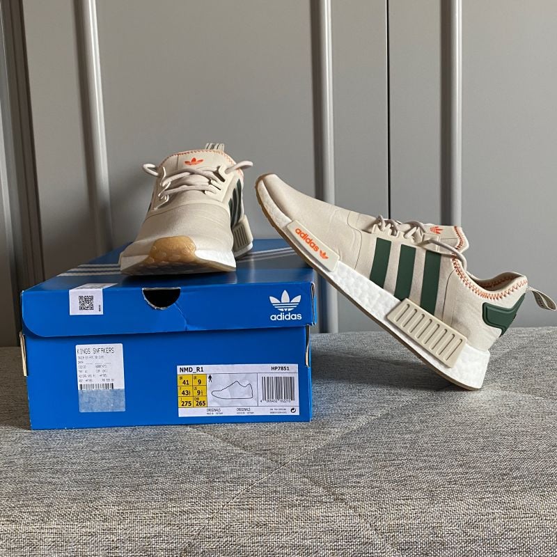 Tênis Adidas Nmd_r1 Bege Detalhes Verde Militar Tamanho 41 Tênis  Masculino Adidas Usado 81888495 enjoei