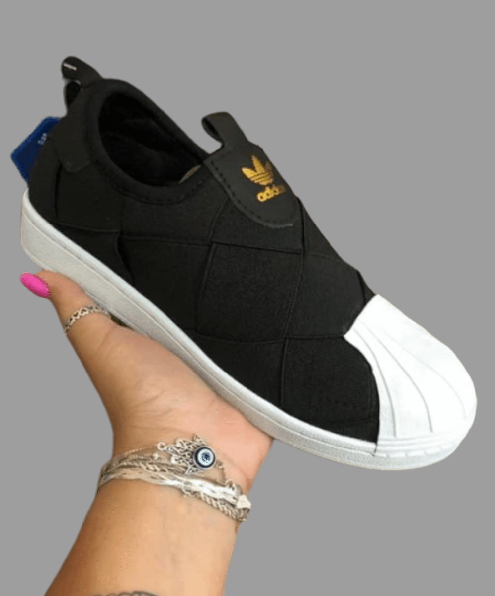 tênis adidas feminino superstar slip on casual preto