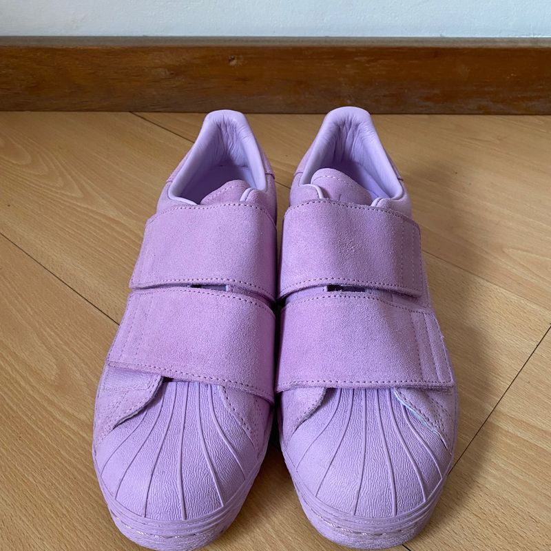 Adidas original superstar on sale slip on violet