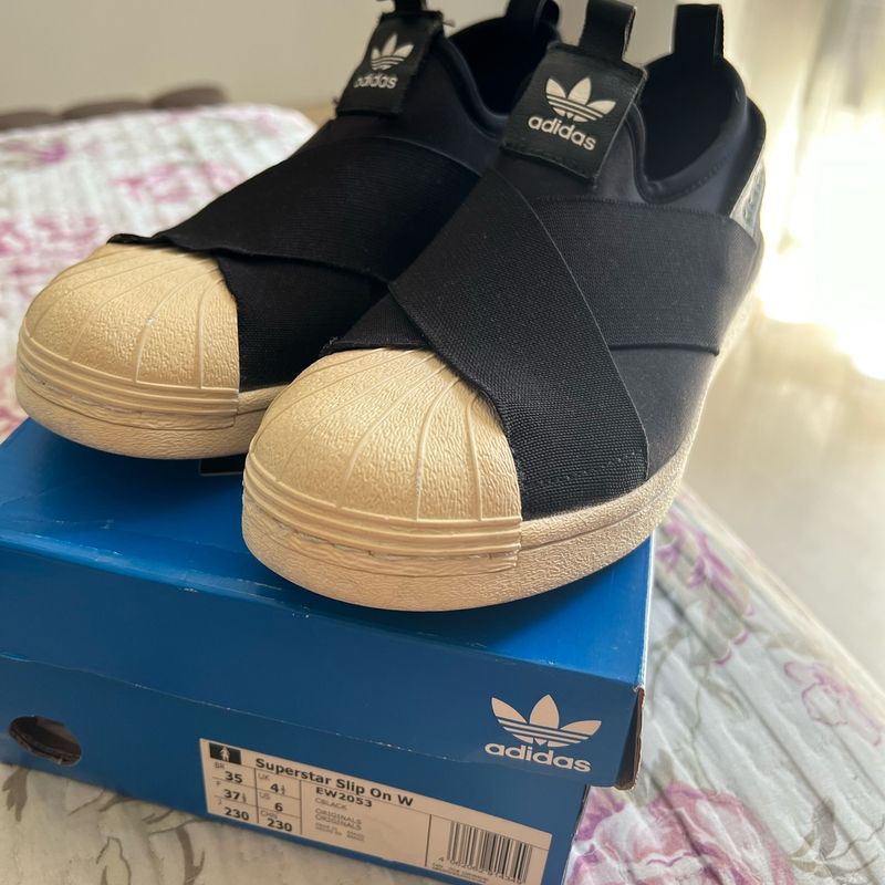 Tênis Adidas Originals Superstar Slip On Preto Adidas Usado