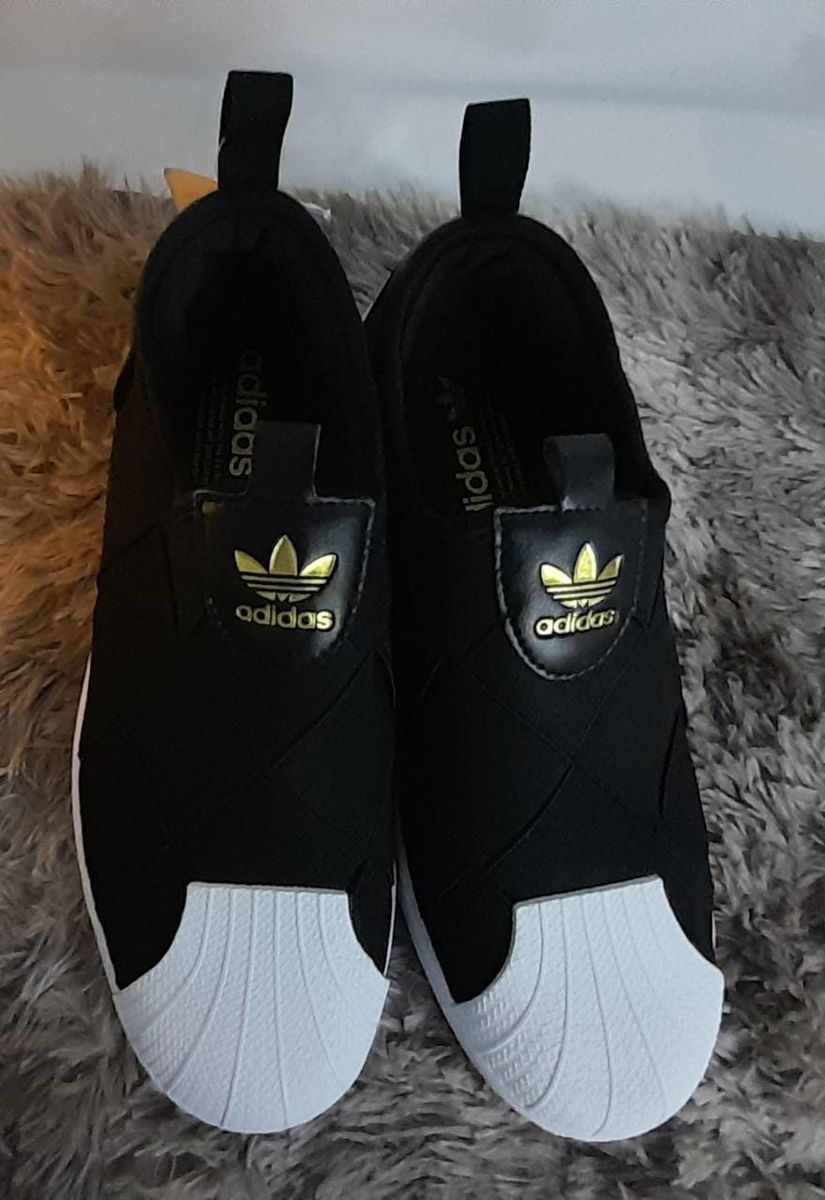 superstar slip on kids Black