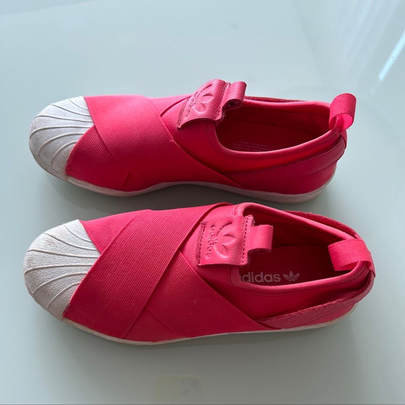 Adidas original superstar slip on clearance rouge