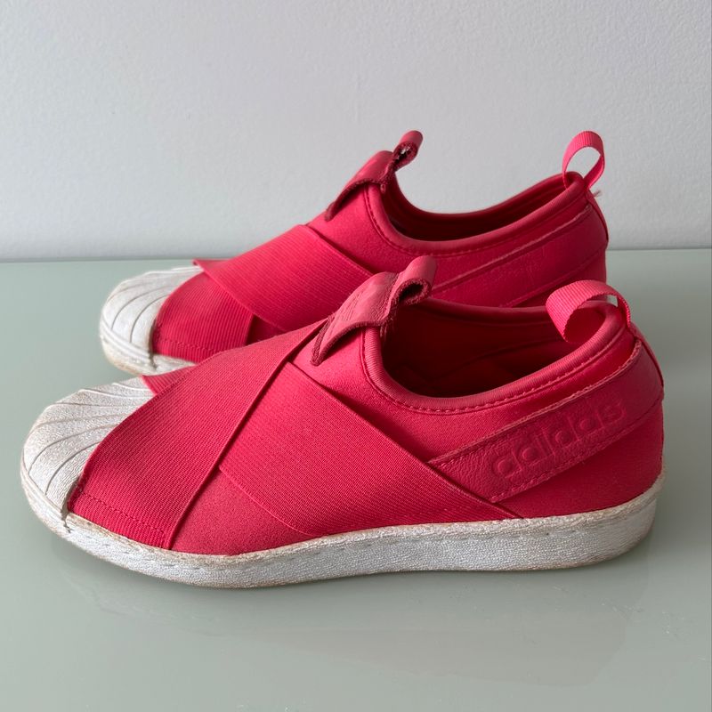 Adidas Originals Superstar Adidas Superstar Slip On Tenis Feminino Adidas  Vermelho Tênis Adidas Originals Superstar Slip-on Vermelho Tênis Feminino 