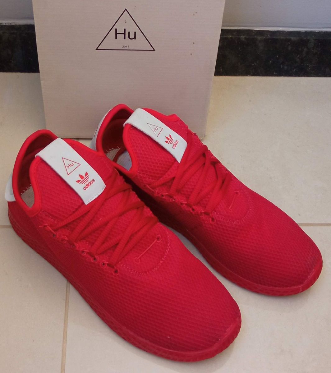 T nis Adidas Pharrell Williams Hu Vermelho Tamanho 40 T nis Masculino Adidas Usado 77821525 enjoei