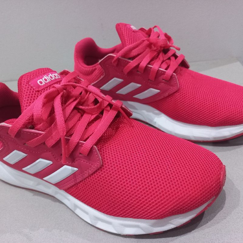 Tenis adidas rosa e hot sale branco