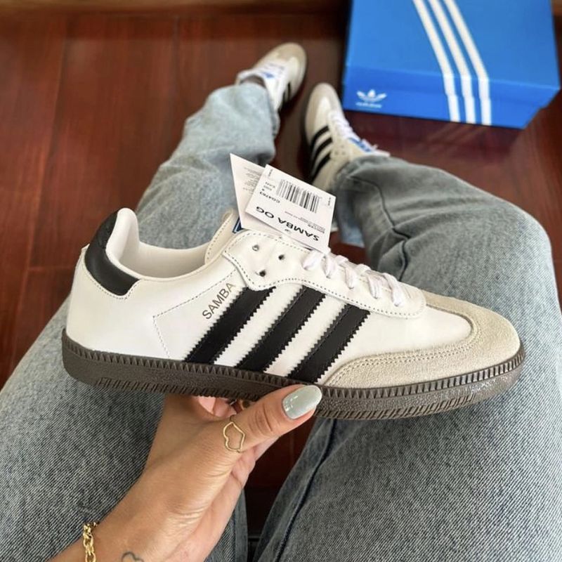 adidas gazelle silver green womens Women's adidas Samba OG 'White Silver Metallic' 7 main image 1