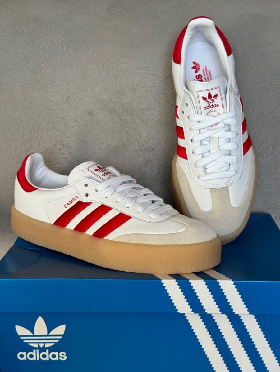 Tnis Adidas Samba Sambae Elevate Branco Vermelho 38 | Tnis Feminino  Adidas Nunca Usado 100797257 | enjoei