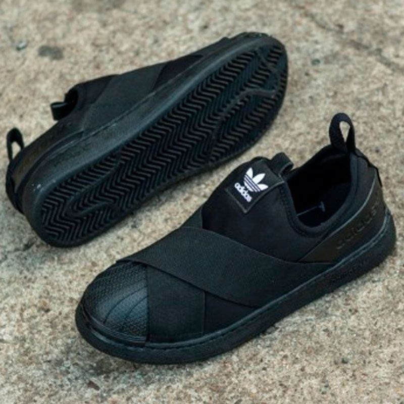 Tênis adidas slip hot sale on elástico preto