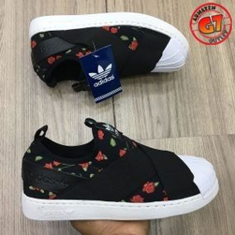 Adidas slip on floral on sale