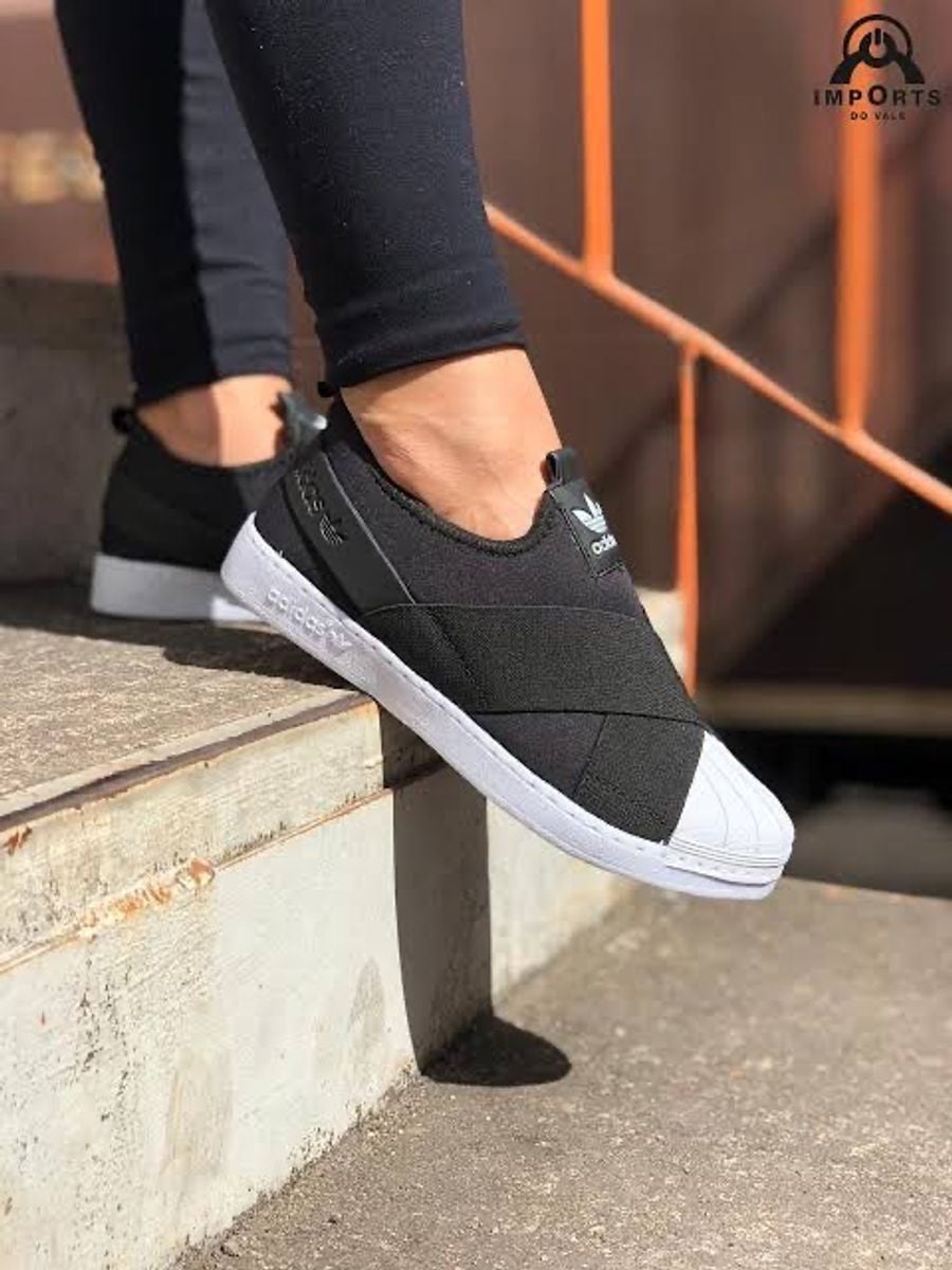 adidas gazelle silver green womens Tênis Adidas Superstar Feminino New Slip On Preto – NewSkull main image 1