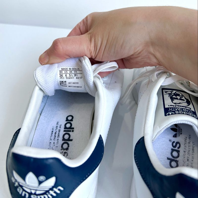 Adidas stan smith outlet branco e azul