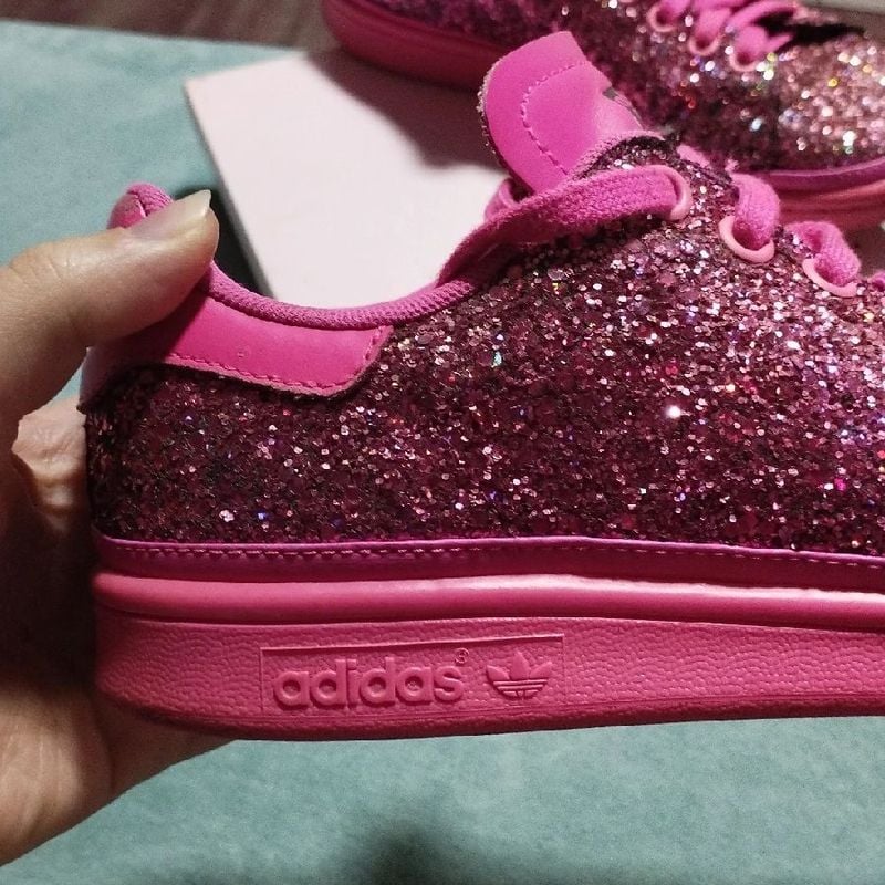 Adidas stan smith pink on sale glitter