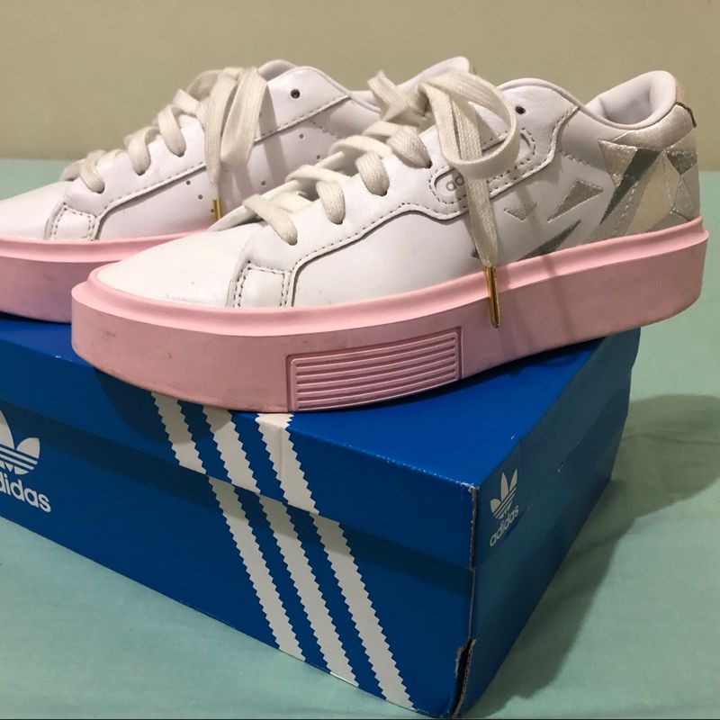 Tênis Adidas Super Sleek Branco/Rosa, Tênis Feminino Adidas Usado 88398293