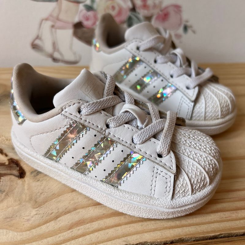 Tnis Adidas Super Star Branco e Prata | Adidas Super Star Usado 105973129  | enjoei