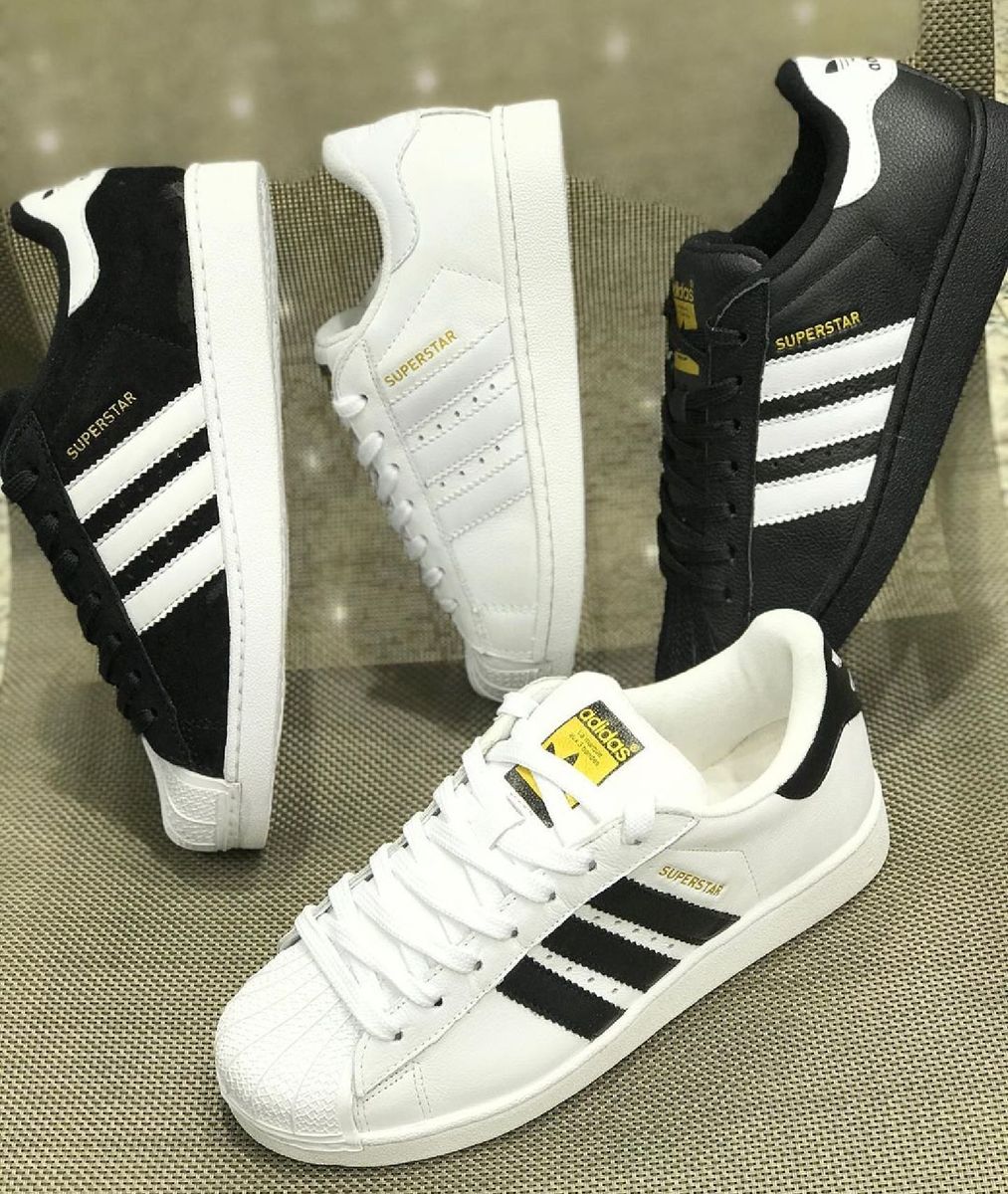 Adidas superstar feminino branco hotsell e preto