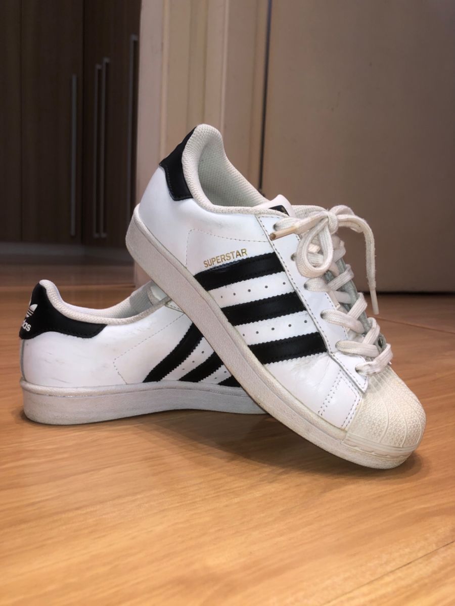 Tenis adidas Super Star Branco E Azul 35