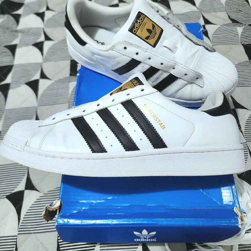 Tênis Superstar TÃªnis Adidas Branco E Dourado Tenis Adidas