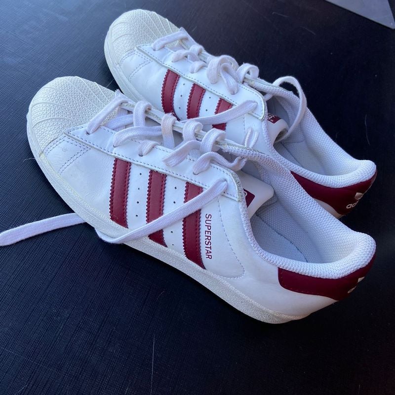 Tenis Adidas Superstar Branco E Vermelho Tênis Feminino Adidas