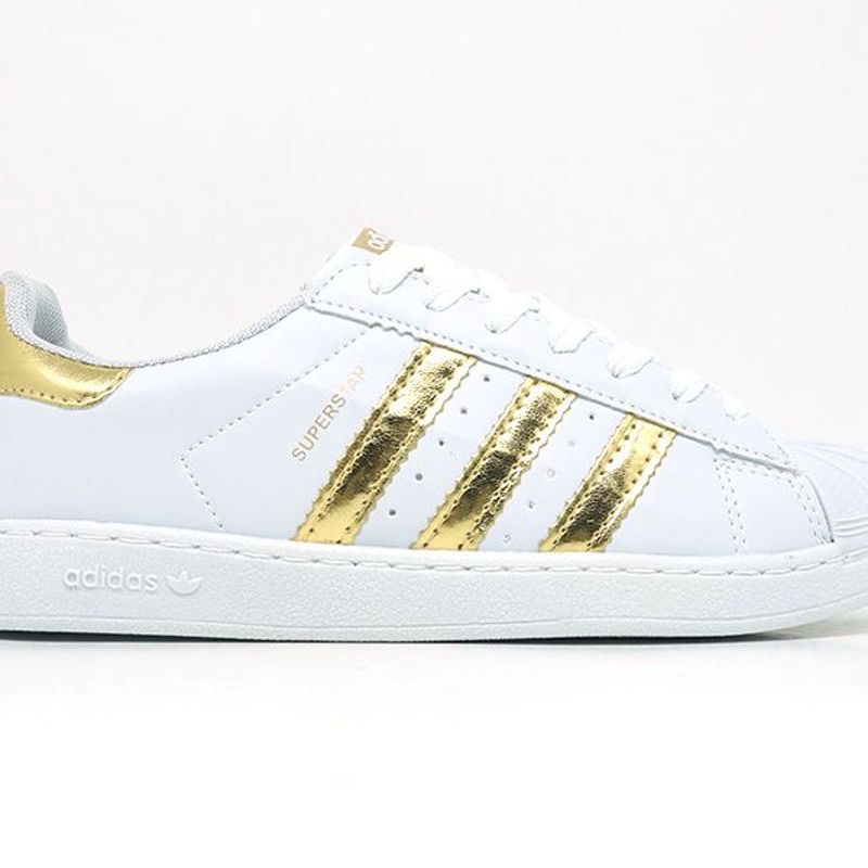 T nis Adidas Superstar Branco e Dourado T nis Feminino Adidas