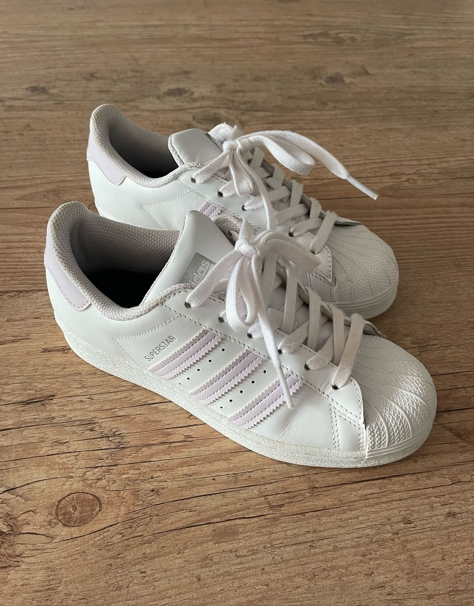 TÊNIS ADIDAS SUPERSTAR FEMININO BRANCO/LILAS - NewSkull