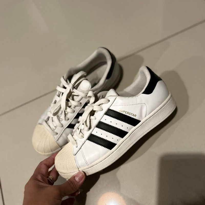 Adidas Super Star Branco E Preto Tênis Adidas Superstar Branco E
