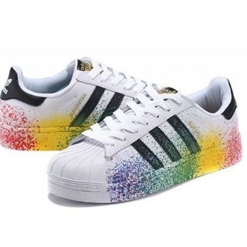 Tenis Adidas Superstar - Colorido - Fashion Casual | Feminino Adidas Usado | enjoei