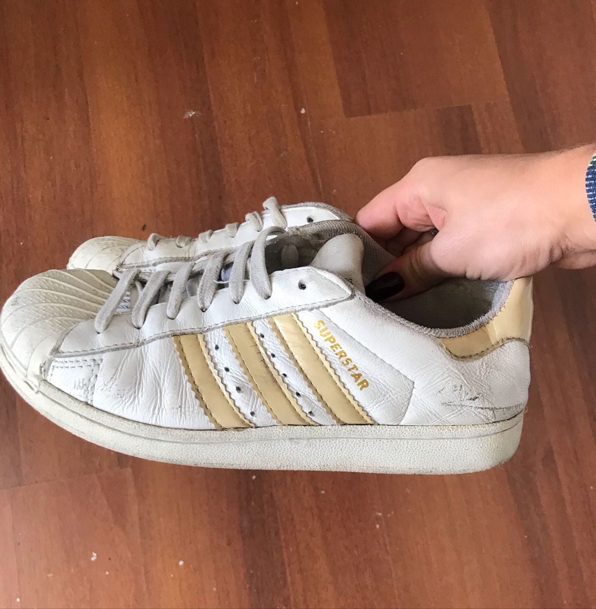 adidas superstar dourado