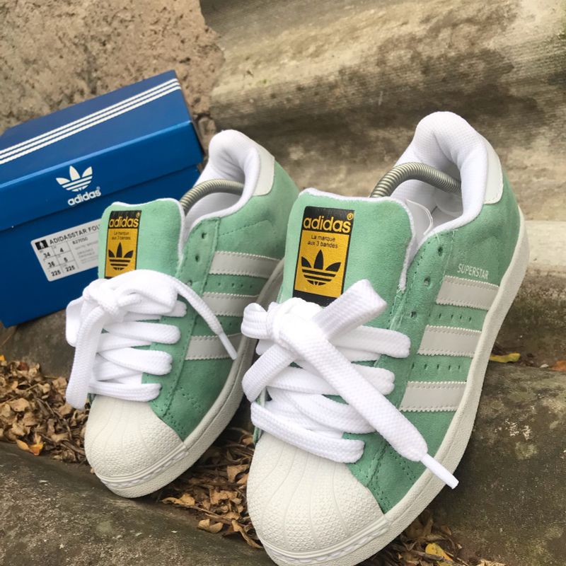 Adidas superstar cheap cadarço grosso