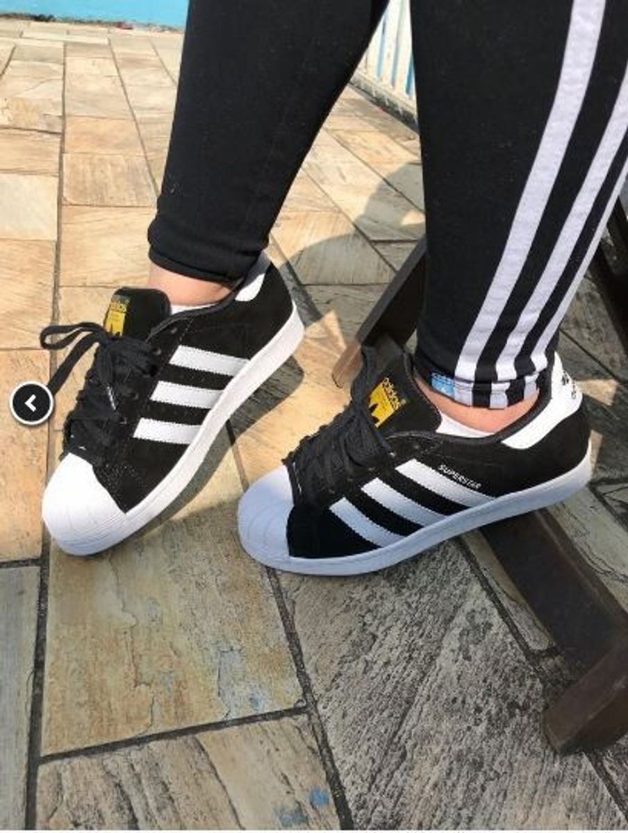 adidas superstar preto camurça