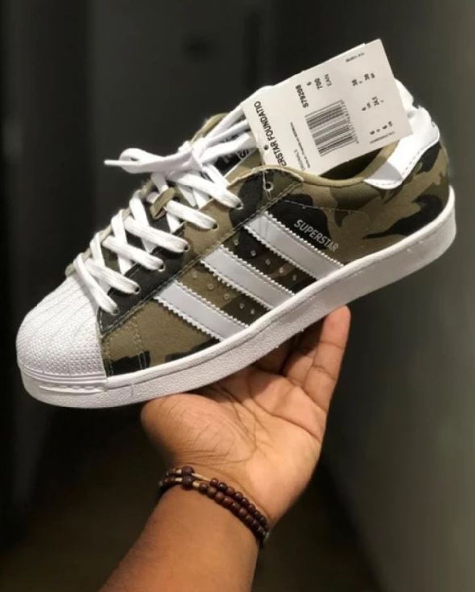 tênis couro adidas superstar foundation masculino