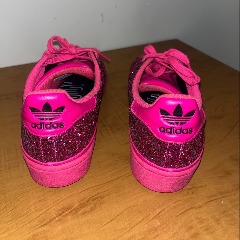 Tenis shops rosa com glitter adidas