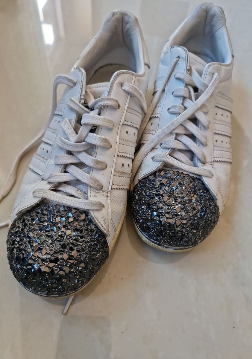 Tênis Adidas Superstar Originals Raro Ponteira Metálica Cristais ...