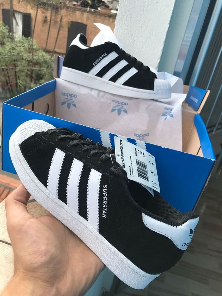 tenis adidas feminino superstar preto e branco