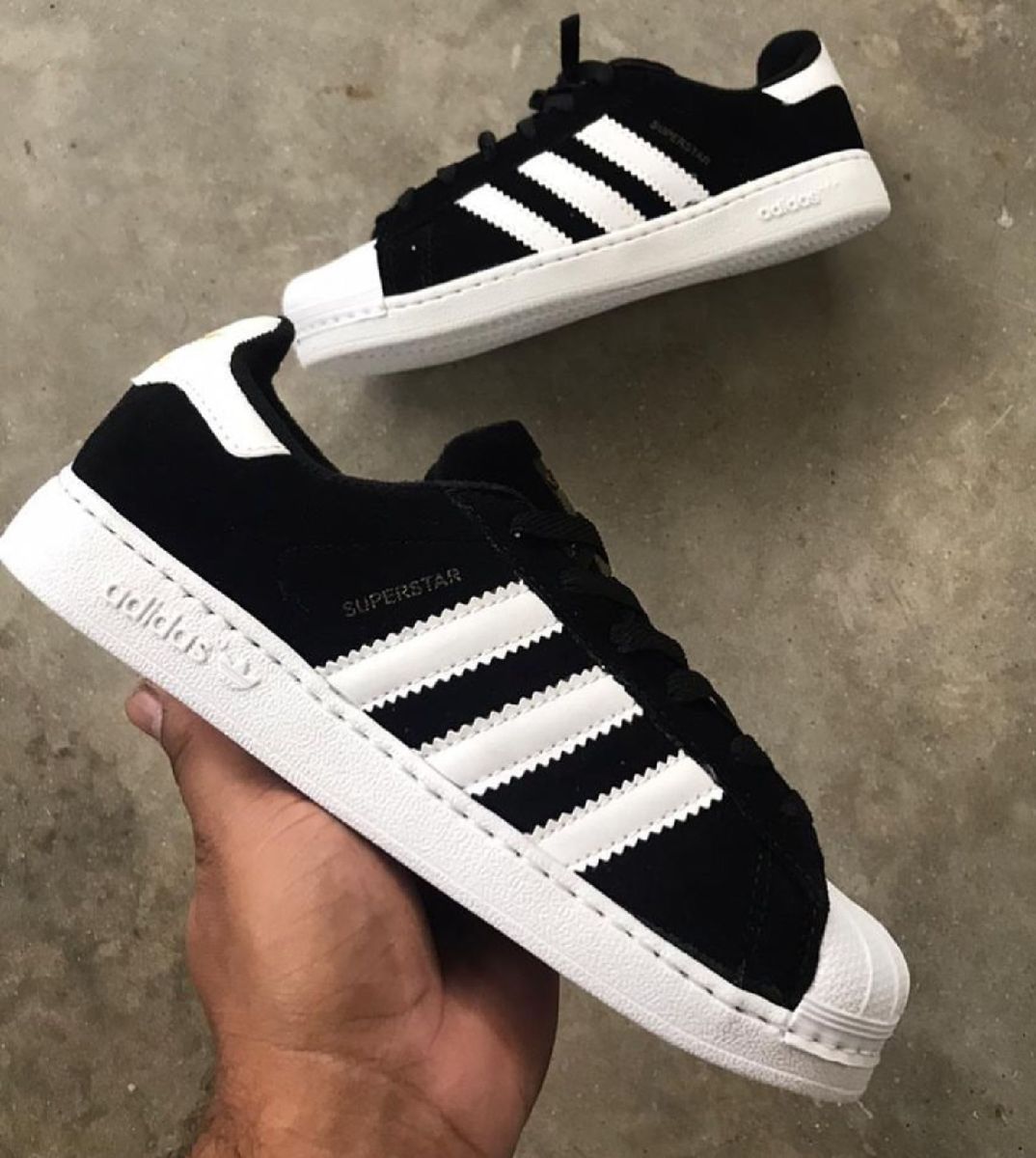 adidas superstar preto e branco camurça