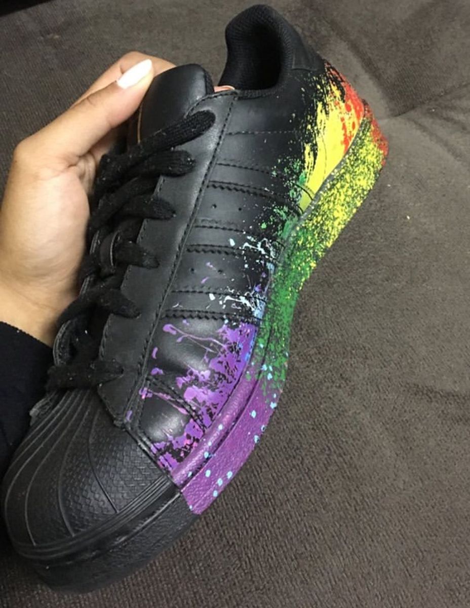 Adidas originals superstar pride pack splash black shoes best sale