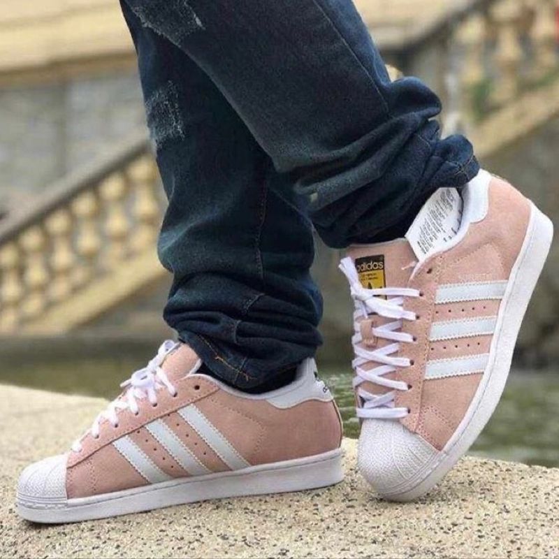 Adidas superstar rosa camurça deals feminino