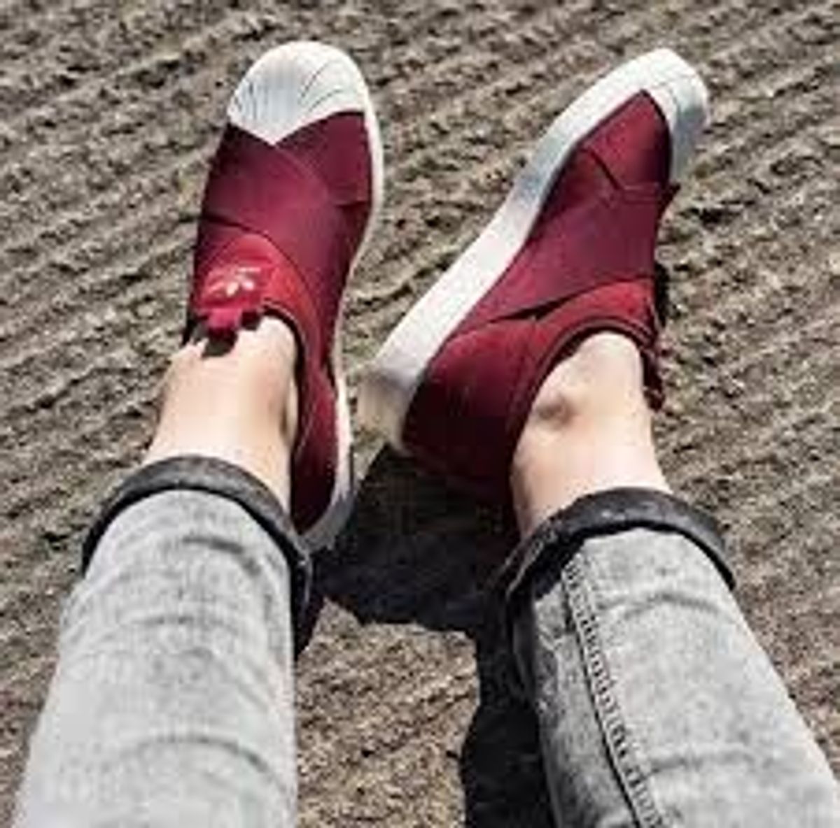 adidas superstar slip on bordo