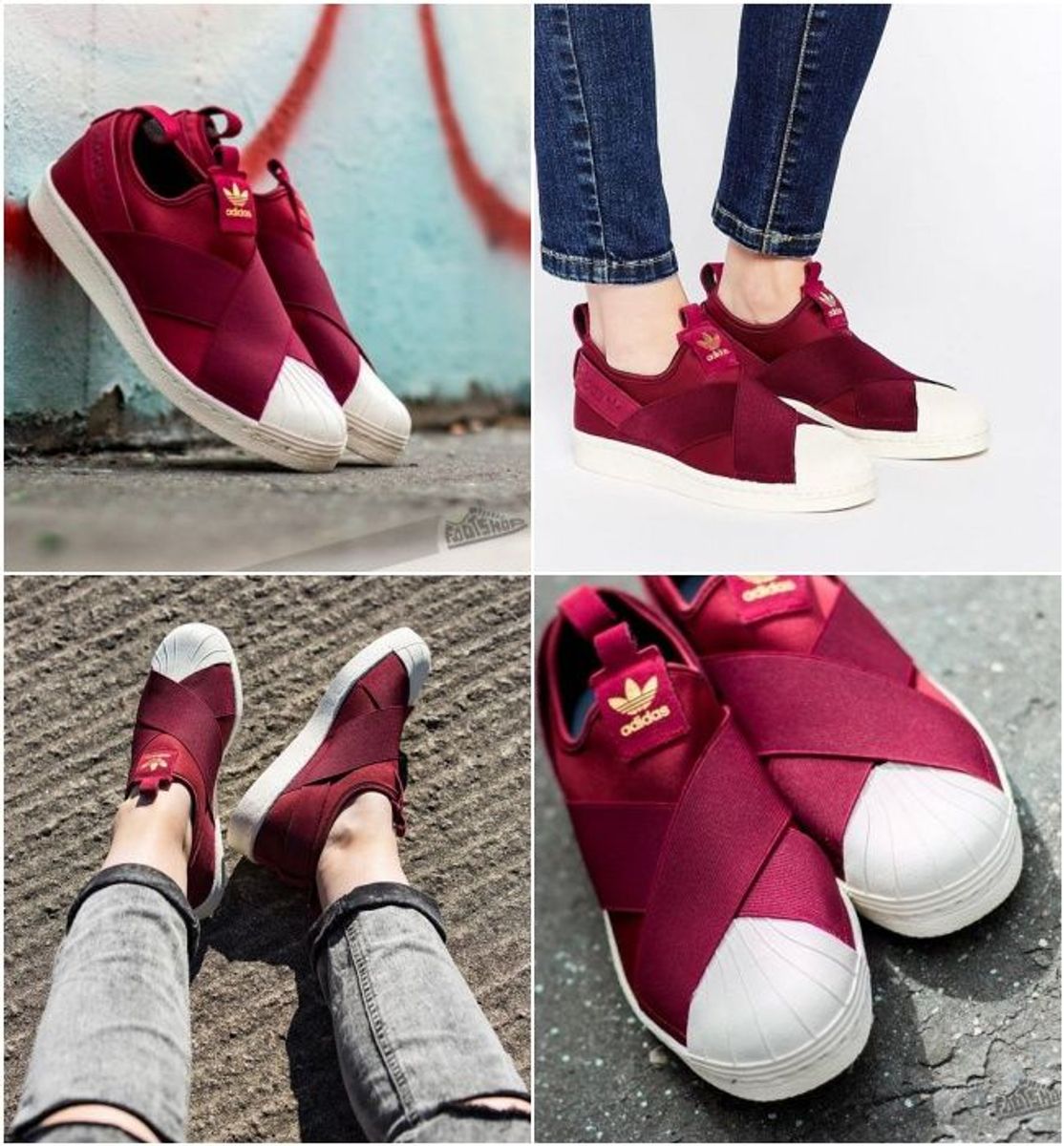 adidas superstar slip on kids red