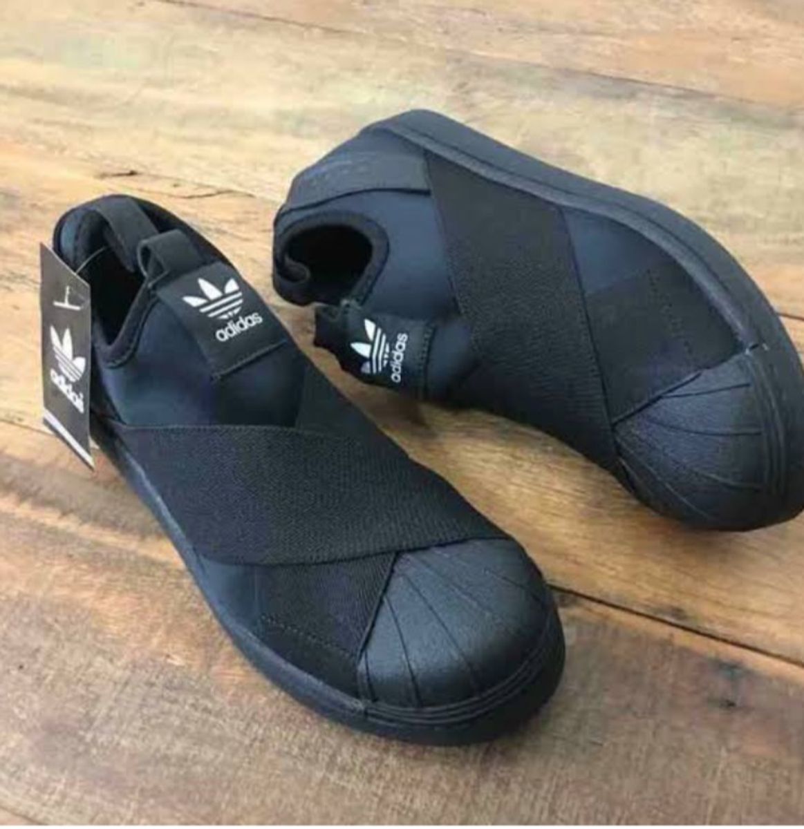 tenis adidas superstar slip on preto
