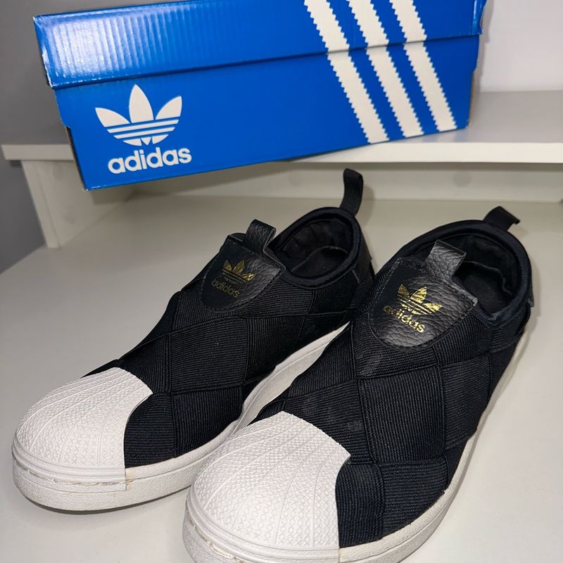 Tênis Adidas Superstar Slip On, Preto, Tamanho 38 Tênis Feminino Adidas  Usado 103054415 enjoei