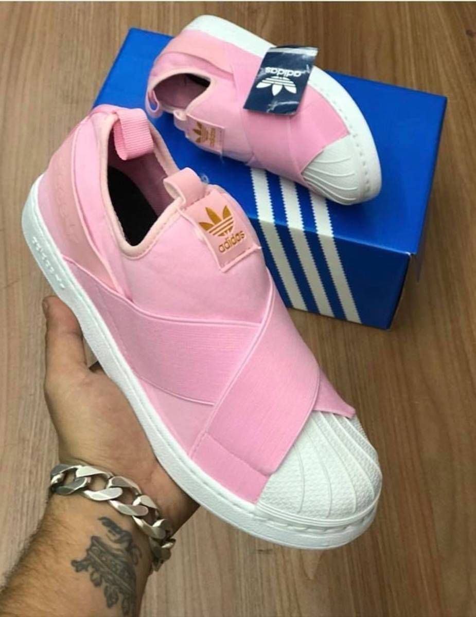 tenis slip on adidas rosa