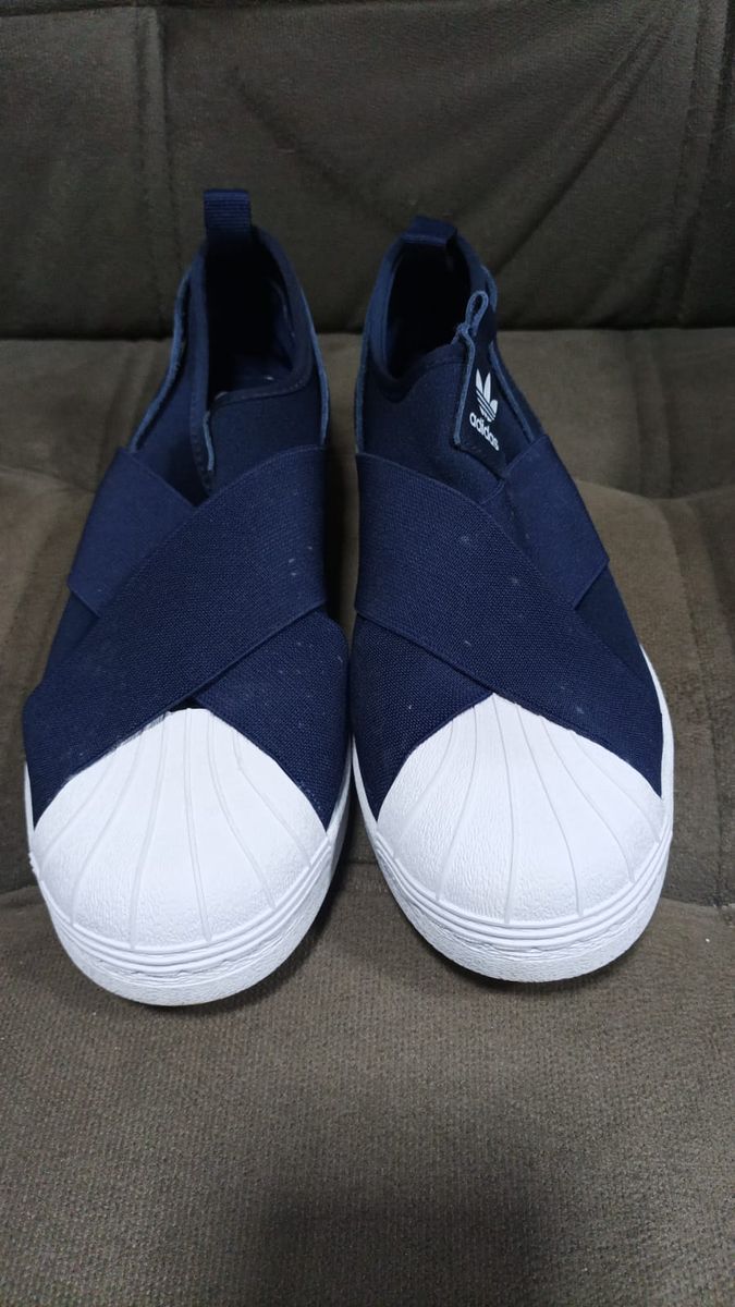 Adidas superstar slip on navy on sale