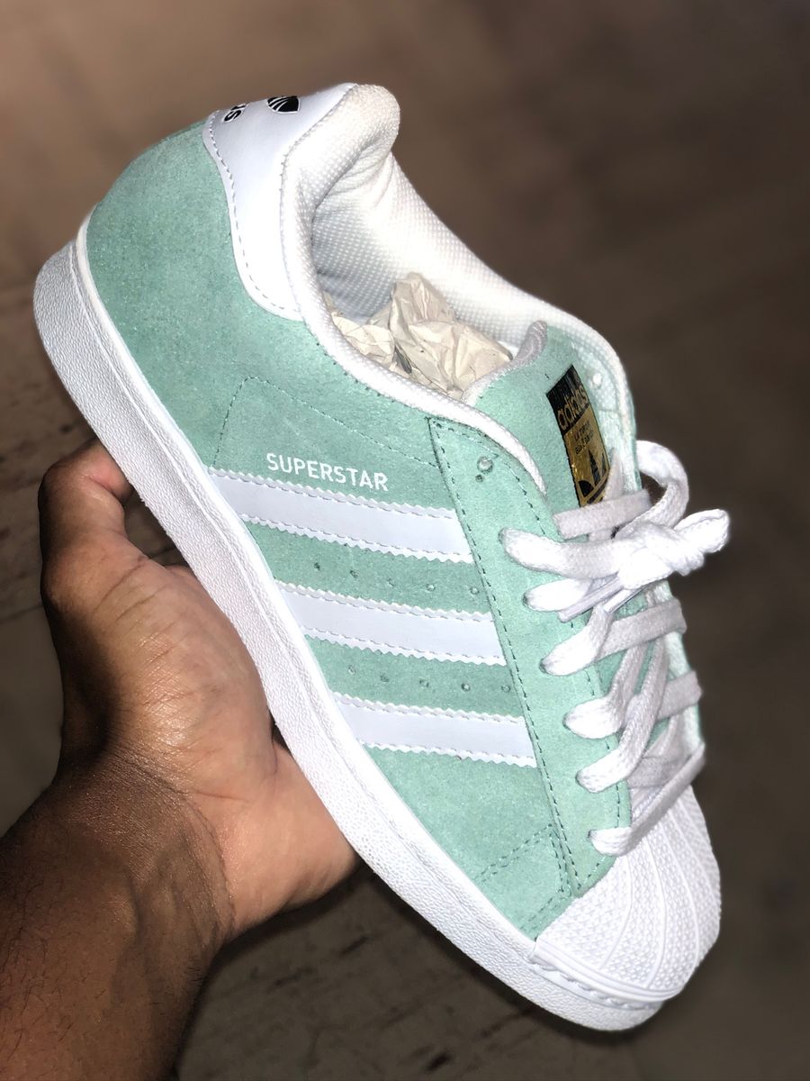 tenis adidas superstar verde agua
