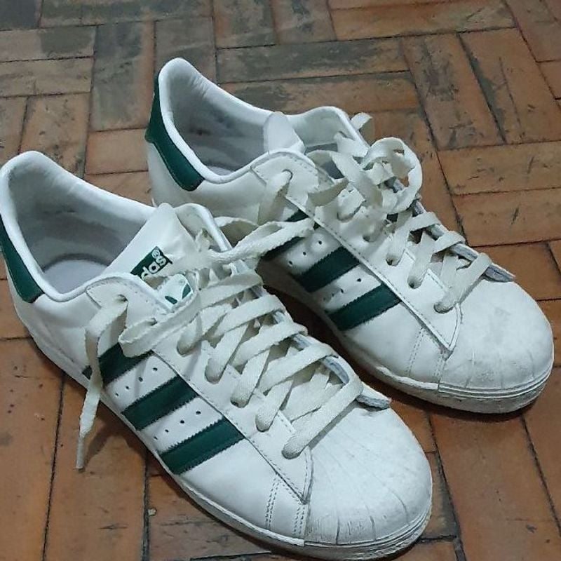 Adidas superstar verde e branco best sale